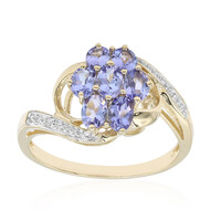 Gouden ring met tanzanieten