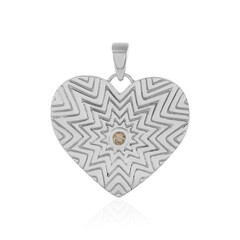 Zilveren hanger met een I3 Champagne Diamant