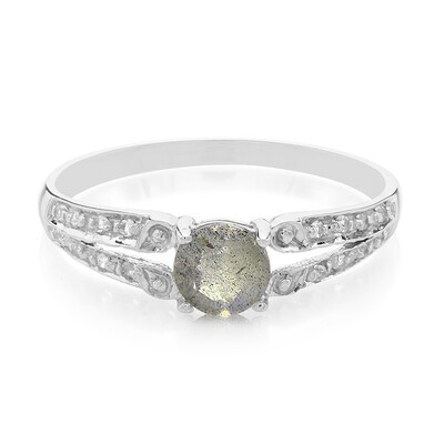 Zilveren ring met een spectroliet
