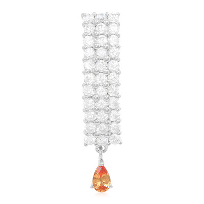 Zilveren hanger met een Padparadscha saffier