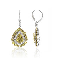Gouden oorbellen met gele SI1 diamanten (CIRARI)