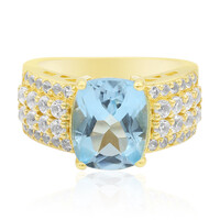 Zilveren ring met een hemel-blauwe topaas
